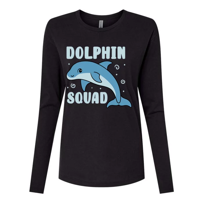 Cute Dolphin Squad Sea Animal Nature Gift Womens Cotton Relaxed Long Sleeve T-Shirt