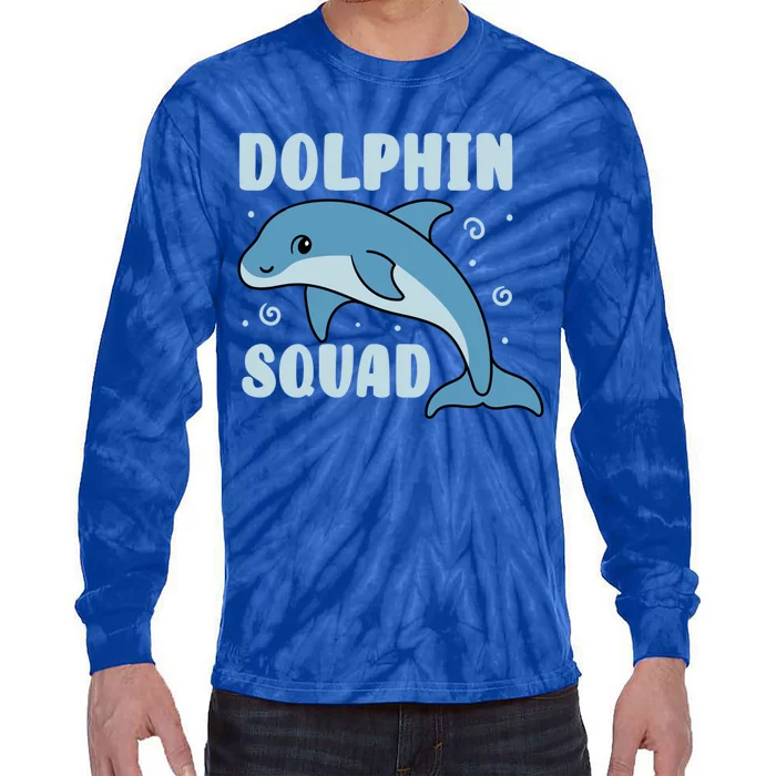 Cute Dolphin Squad Sea Animal Nature Gift Tie-Dye Long Sleeve Shirt