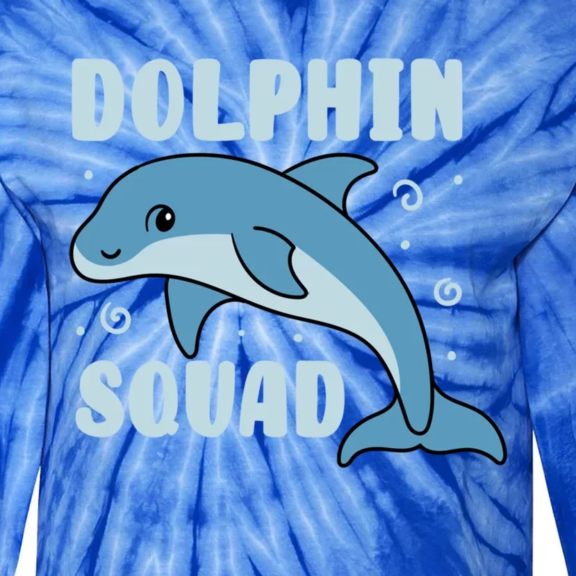 Cute Dolphin Squad Sea Animal Nature Gift Tie-Dye Long Sleeve Shirt