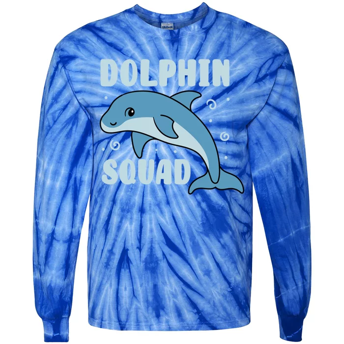 Cute Dolphin Squad Sea Animal Nature Gift Tie-Dye Long Sleeve Shirt