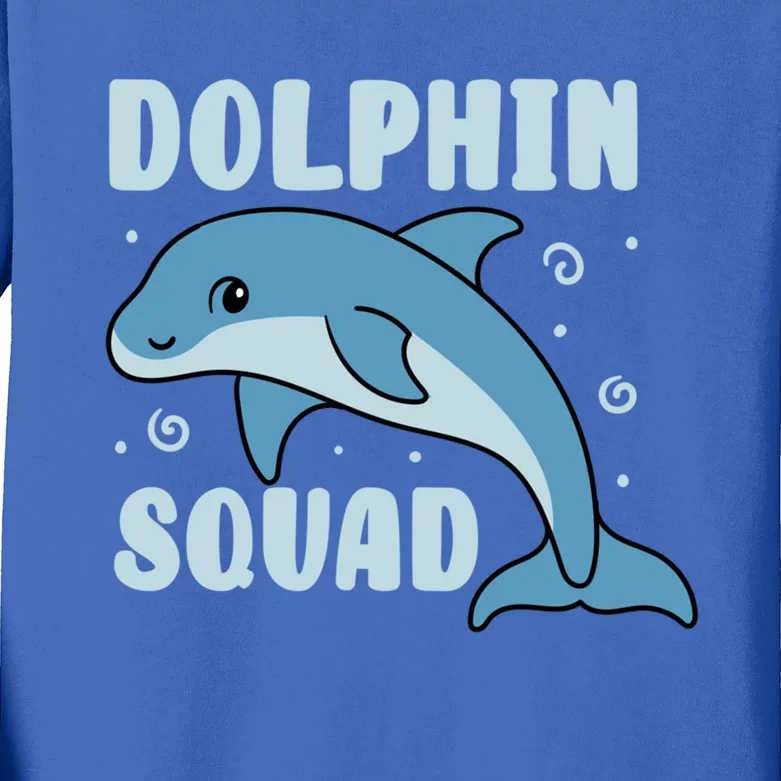 Cute Dolphin Squad Sea Animal Nature Gift Kids Long Sleeve Shirt