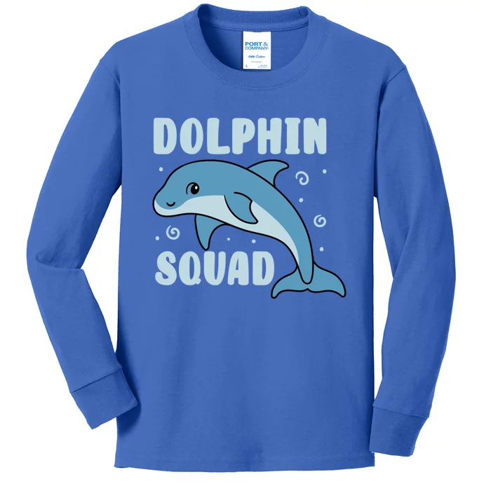 Cute Dolphin Squad Sea Animal Nature Gift Kids Long Sleeve Shirt