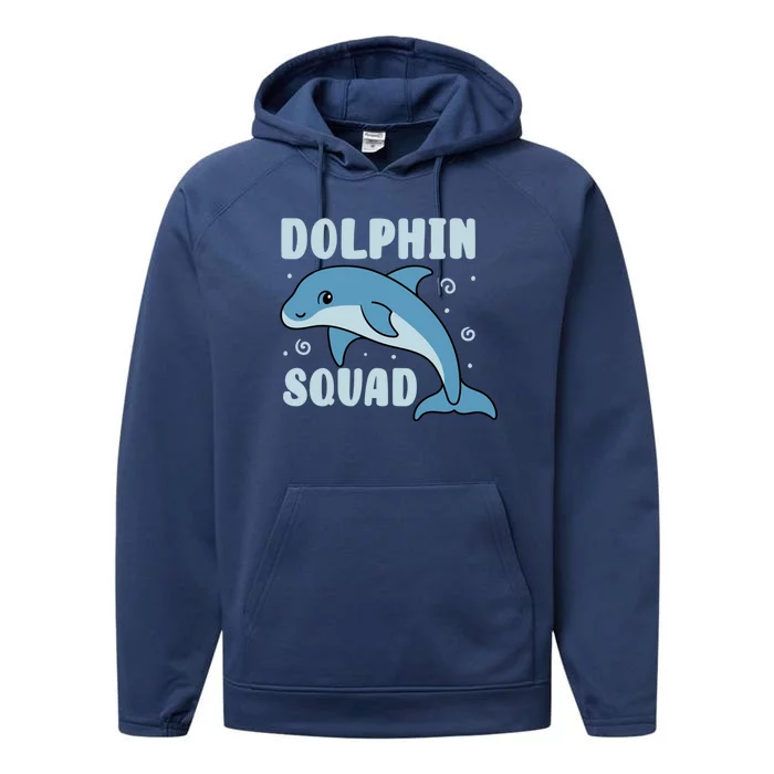 Cute Dolphin Squad Sea Animal Nature Gift Performance Fleece Hoodie