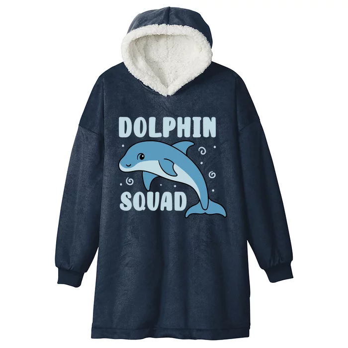 Cute Dolphin Squad Sea Animal Nature Gift Hooded Wearable Blanket