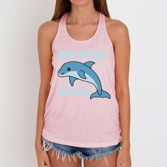 Cute Dolphin Squad Sea Animal Nature Gift Women's Knotted Racerback Tank