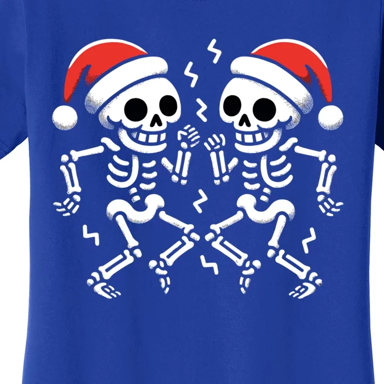 Christmas Dancing Skeletons Funny Xmas Couples Matching Meaningful Gift Women's T-Shirt