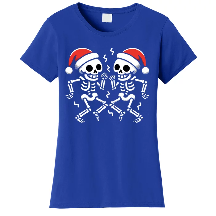 Christmas Dancing Skeletons Funny Xmas Couples Matching Meaningful Gift Women's T-Shirt