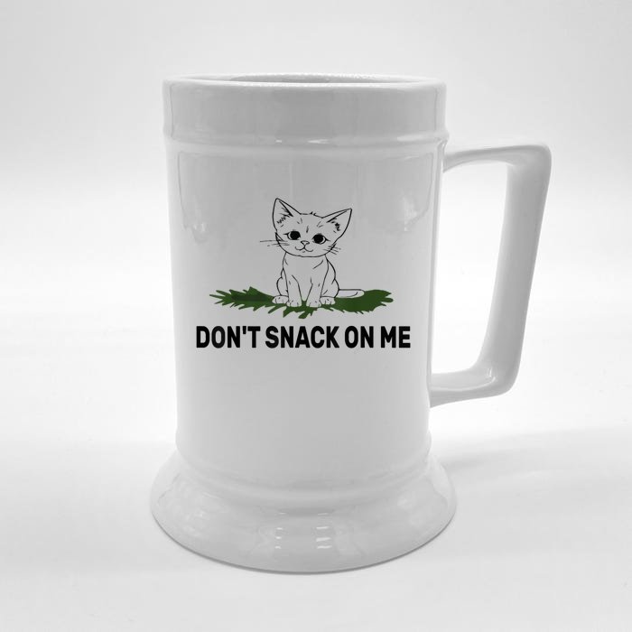 Cat Don’T Snack On Me Trump 2024 Debate Front & Back Beer Stein