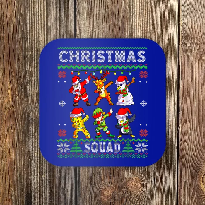 Christmas Dab Santa Friends Matching Family Christmas Squad Cool Gift Coaster