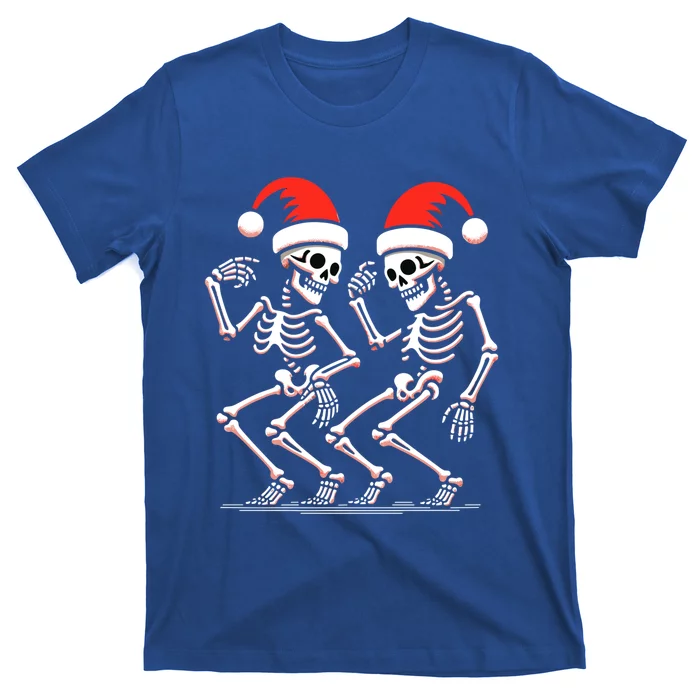 Christmas Dancing Skeletons Funny Xmas Couples Matching Cool Gift T-Shirt