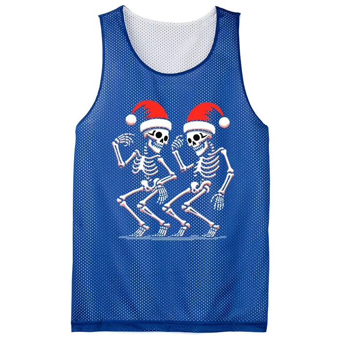 Christmas Dancing Skeletons Funny Xmas Couples Matching Cool Gift Mesh Reversible Basketball Jersey Tank