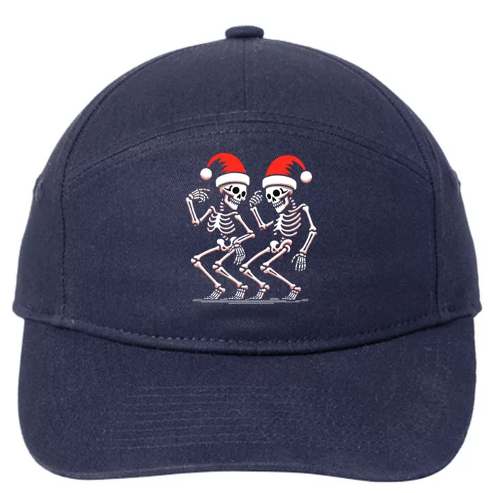 Christmas Dancing Skeletons Funny Xmas Couples Matching Cool Gift 7-Panel Snapback Hat