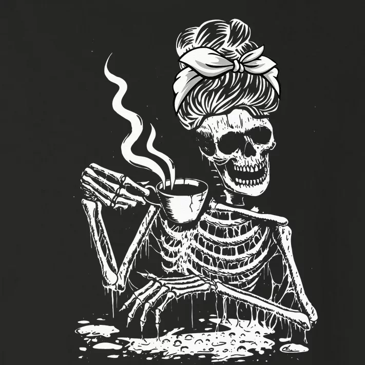 Coffee Drinking Skeleton Lazy DIY Halloween Costume Toddler Long Sleeve Shirt