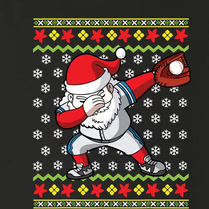 Christmas Dabbing Santa Baseball Dad Uncle Brother Toddler Long Sleeve Shirt