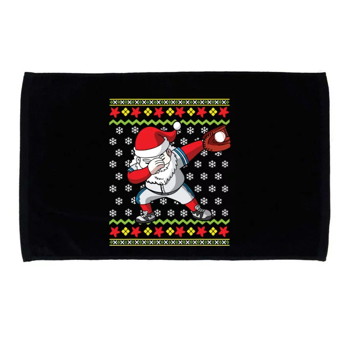 Christmas Dabbing Santa Baseball Dad Uncle Brother Microfiber Hand Towel