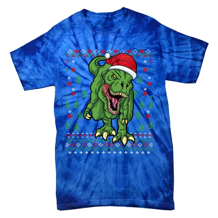 Christmas Dinosaur Scary Trex Ugly Xmas Sweater Gift Tie-Dye T-Shirt