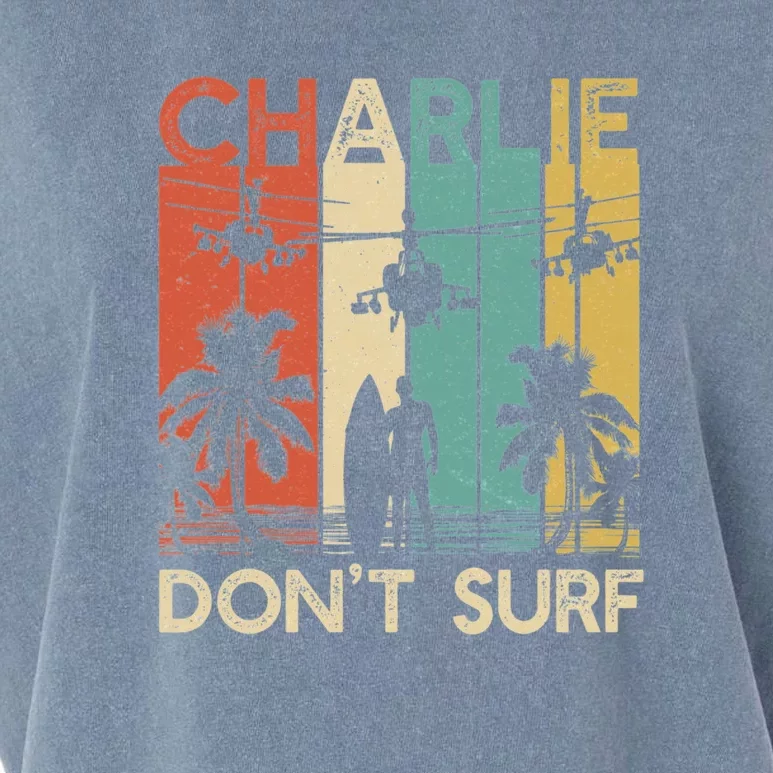 Charlie Don`T Surf Military Vietnam War Apocalypse Garment-Dyed Women's Muscle Tee