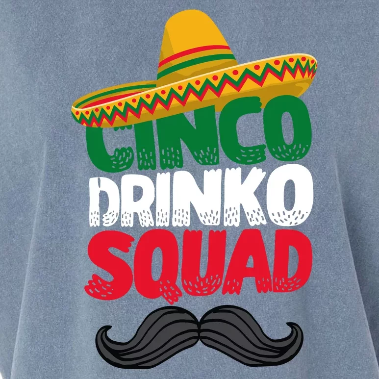 Cinco Drinko Squad Funny Cinco De Mayo Garment-Dyed Women's Muscle Tee