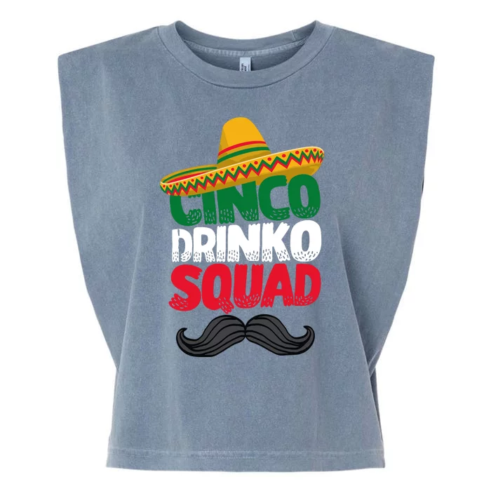 Cinco Drinko Squad Funny Cinco De Mayo Garment-Dyed Women's Muscle Tee