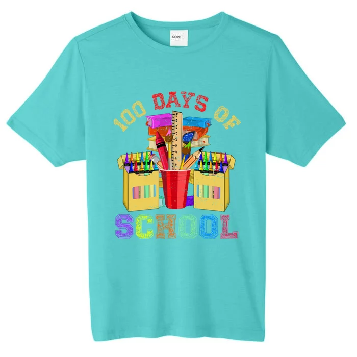 Craft Drawing School Student 100 Days Of School Gift ChromaSoft Performance T-Shirt