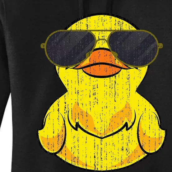 Cool Duckie Sunglasses Duckling Funny Ducky Rubber Duck Women's Pullover Hoodie