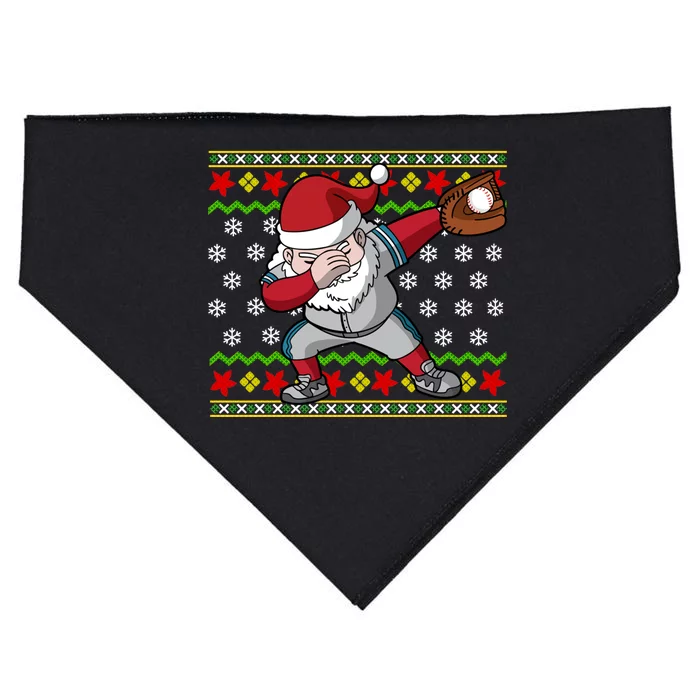 Christmas Dabbing Santa Baseball Dad Uncle Brother Gift USA-Made Doggie Bandana