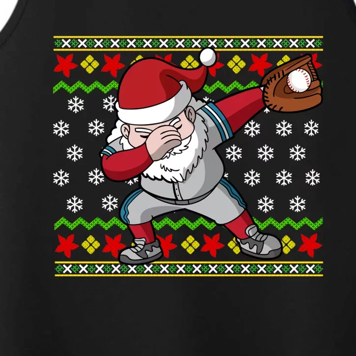 Christmas Dabbing Santa Baseball Dad Uncle Brother Gift Performance Tank