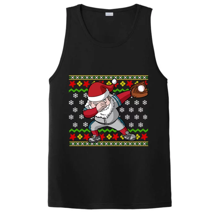 Christmas Dabbing Santa Baseball Dad Uncle Brother Gift Performance Tank