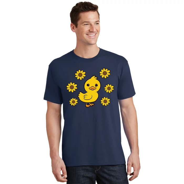 Cute Duck Summer Sunflower Kawaii Duck T-Shirt