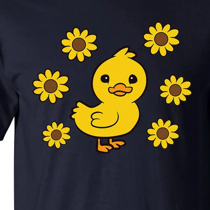 Cute Duck Summer Sunflower Kawaii Duck Tall T-Shirt