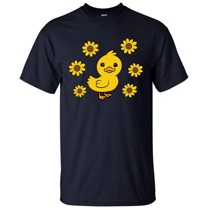 Cute Duck Summer Sunflower Kawaii Duck Tall T-Shirt