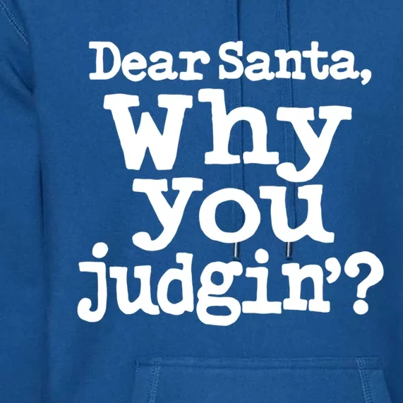 Christmas Dear Santa Why You Judgin Funny Gift Premium Hoodie