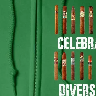 Celebrate Diversity Smoke Cigars Cigar Smoking Full Zip Hoodie