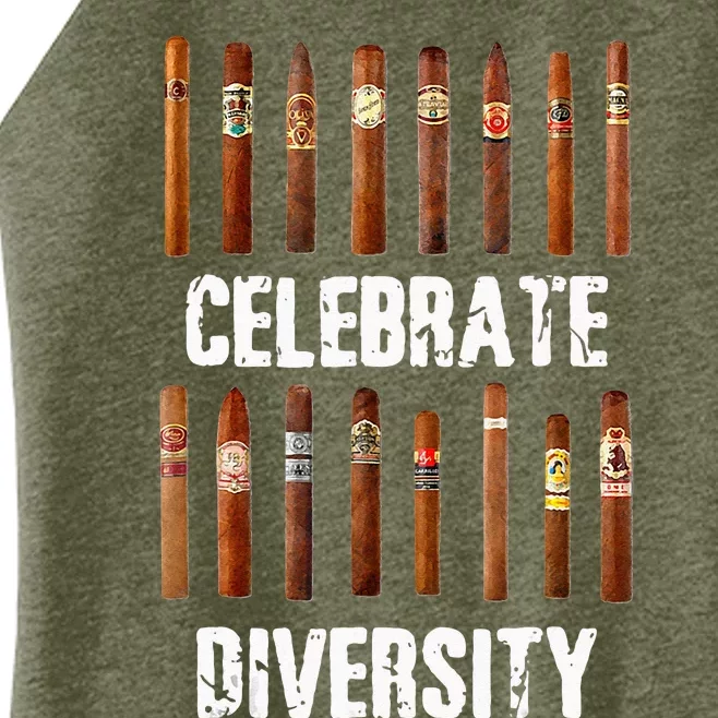 Celebrate Diversity Smoke Cigars Cigar Smoking Women’s Perfect Tri Rocker Tank