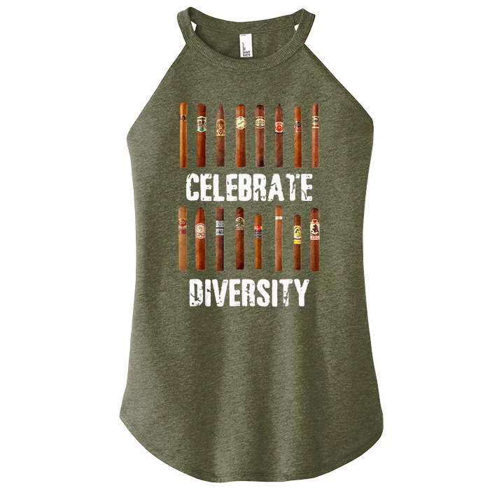 Celebrate Diversity Smoke Cigars Cigar Smoking Women’s Perfect Tri Rocker Tank