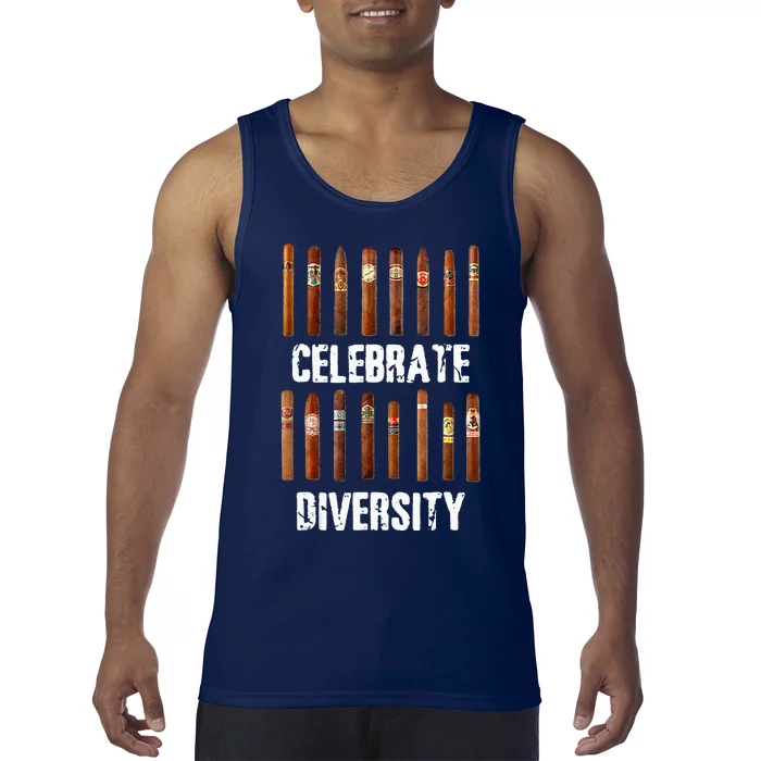 Celebrate Diversity Smoke Cigars Cigar Smoking Tank Top