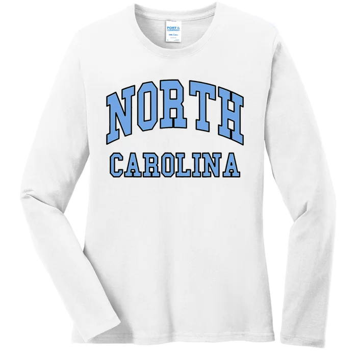 Carolina Design State Of Nc Ladies Long Sleeve Shirt