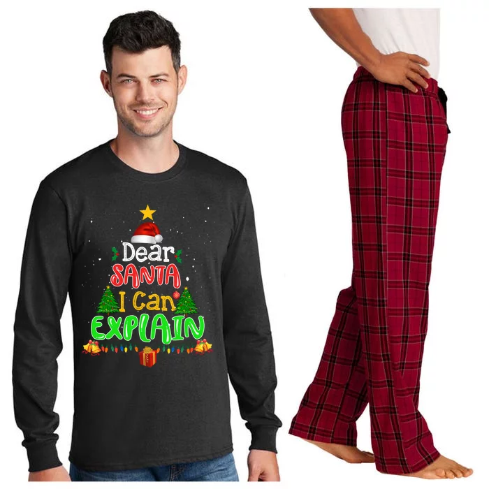 Christmas Dear Santa I Can Explain Funny Santa Claus Joke Gift Long Sleeve Pajama Set