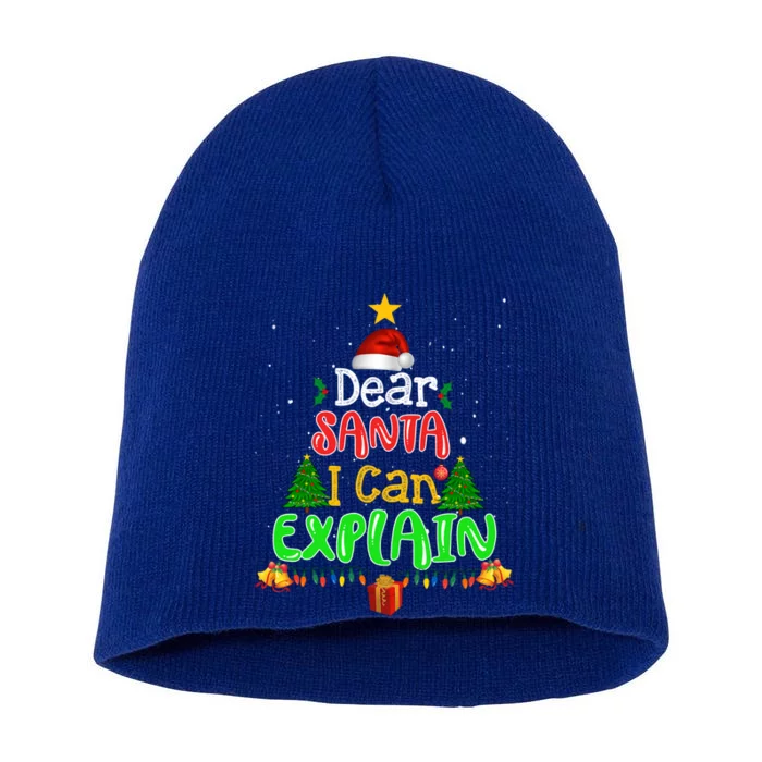 Christmas Dear Santa I Can Explain Funny Santa Claus Joke Gift Short Acrylic Beanie