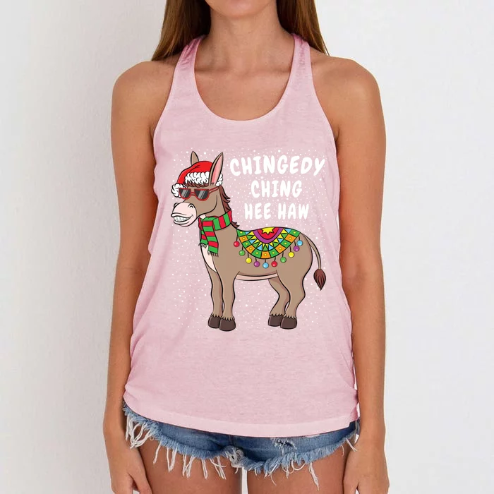 Christmas Donkey Sweater Funny American Italian Xmas Gift Meaningful Gift Women's Knotted Racerback Tank