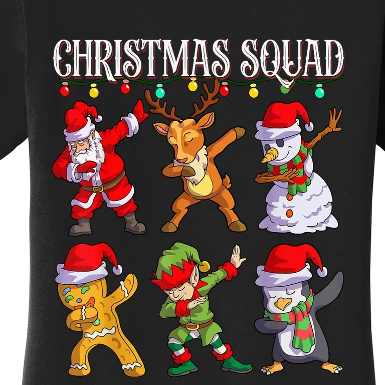 Christmas Dab Santa Friends Matching Family Christmas Squad Women's T-Shirt