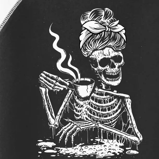 Coffee Drinking Skeleton Lazy DIY Halloween Costume Toddler Fine Jersey T-Shirt