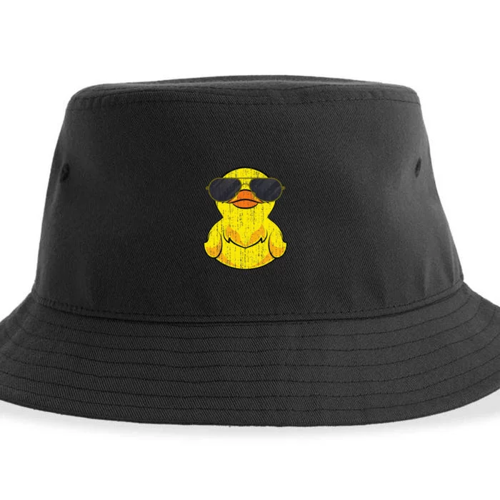 Cool Duckie Sunglasses Duckling Funny Ducky Rubber Duck Sustainable Bucket Hat