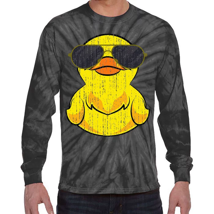 Cool Duckie Sunglasses Duckling Funny Ducky Rubber Duck Tie-Dye Long Sleeve Shirt