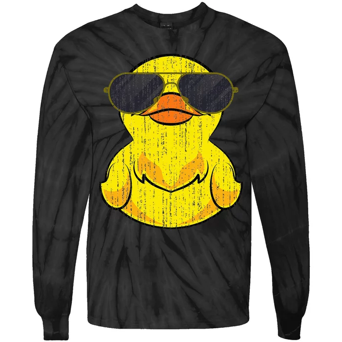 Cool Duckie Sunglasses Duckling Funny Ducky Rubber Duck Tie-Dye Long Sleeve Shirt