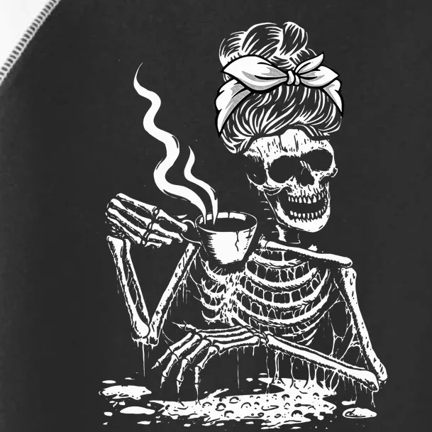 Coffee Drinking Skeleton Lazy DIY Halloween Costume Toddler Fine Jersey T-Shirt