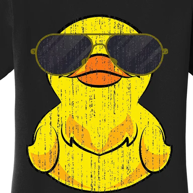 Cool Duckie Sunglasses Duckling Funny Ducky Rubber Duck Women's T-Shirt