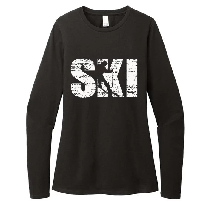 Cool Distressed Skiing Hoodie For Skiers Womens CVC Long Sleeve Shirt