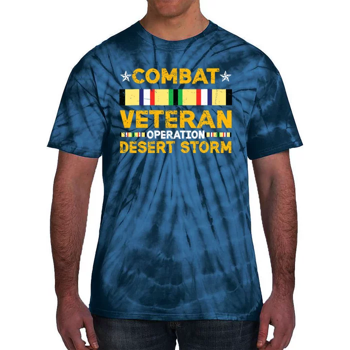 Combat Desert Storm Veteran Persian War Service Ribbon Tie-Dye T-Shirt