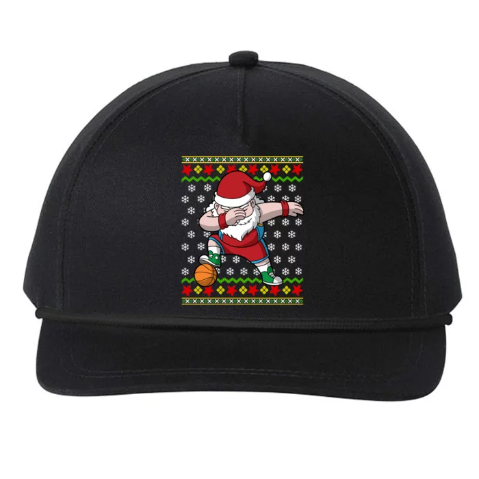 Christmas Dabbing Santa Basketball Dance Gift Snapback Five-Panel Rope Hat